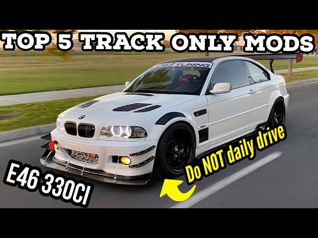 First 5 TRACK ONLY modifications on the E46 - BMW non-m racecar build - rematch custom tuning