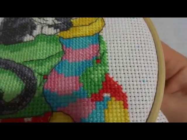 Вышивка для начинающих БЭКСТИЧ шов назад иглу/Embroidery for beginners BACKSTITCH stitch back needle