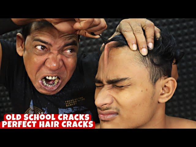 Perfect Hair Cracking & Old School Cracks by Asim Barber | Aggressive Head Massage | Soothing ASMR