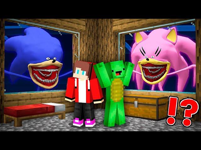 JJ and Mikey HIDE from THE SONIC TAPES AND THE AMY ROSE TAPES in Minecraft Maizen