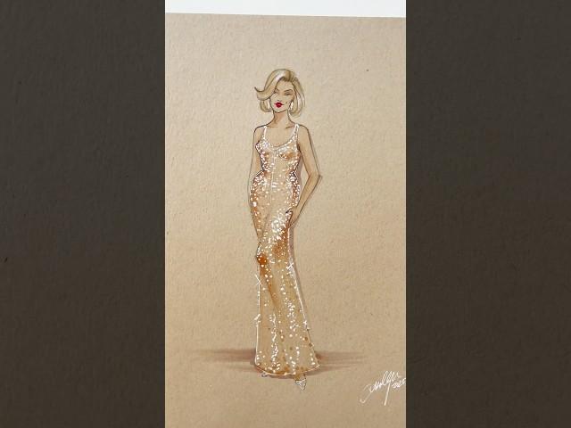 Marilyn Monroe’s “Birthday Dress” #asmr #copic #fashionillustration #marilynmonroe