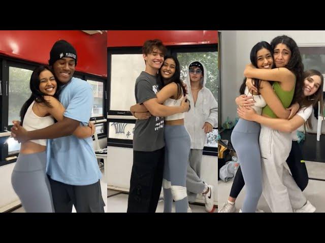 Shivani Paliwal hugging all Now United members