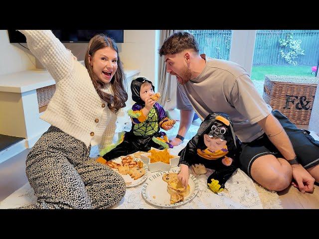 Throwing a Halloween party for our Twins, Playroom Update & Quick Makeup routine | Weekend Vlog