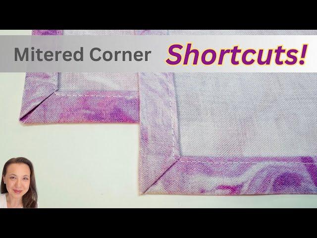 How to sew the easiest Mitered Corner using Shortcuts !!  Easy Sewing Tips