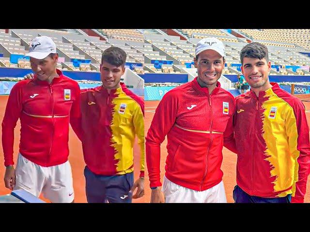 Alcaraz and Nadal Together on the Court - Olympic Games Paris 2024