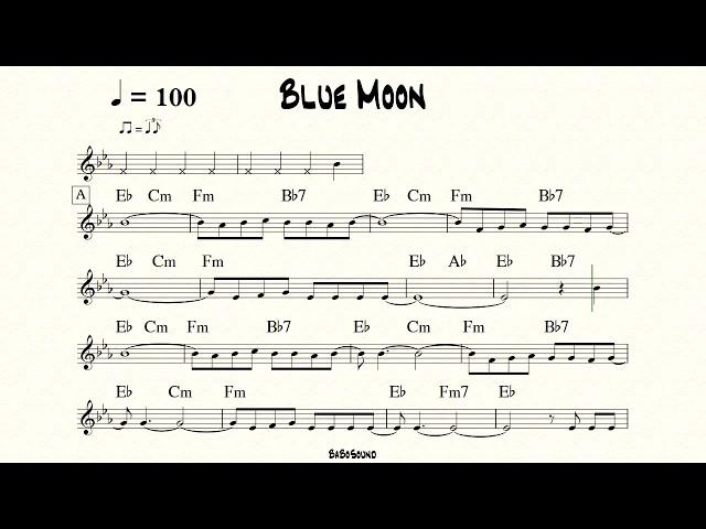 Blue Moon Melody With Metronome (BPM 100)