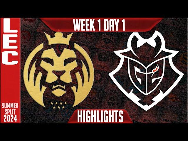 MDK vs G2 Highlights | LEC W1D1 Summer 2024 | MAD Lions KOI vs G2 Esports Week 1 Day 1