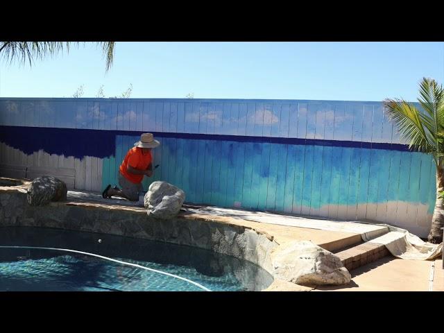 Painting the Fence like an ocean.