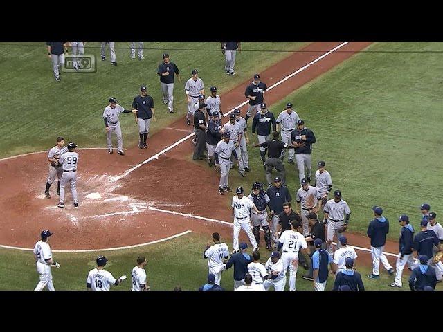 Benches clear after Yanks retaliate after HBP