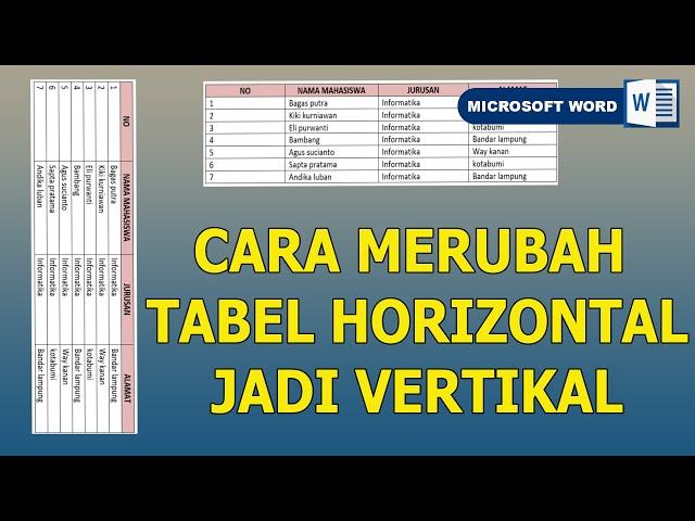 cara merubah tabel horizontal menjadi vertikal pada word