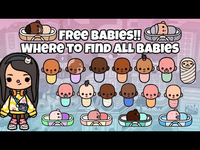 TOCA BOCA FREE BABIES | Where To Find ALL BABIES in Toca Life World  | NecoLawPie