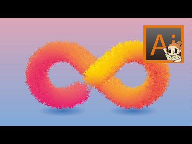 [친절한그래픽] How to make infinity fur 3d realistic logo with Adobe illustrator !