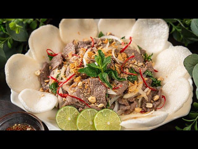 [ENG SUB] Gỏi Bò Tái Chanh, thịt bò mềm ngọt vị chua chua thơm ngon nhức nhối | Rare Beef recipe