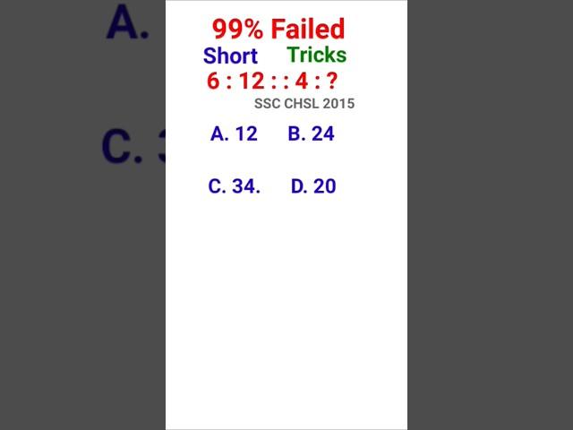 Number Analogy Reasoning Short Tricks | #reasoning short tricks #ssc #ssccgl #sscgd #sscchsl #shorts