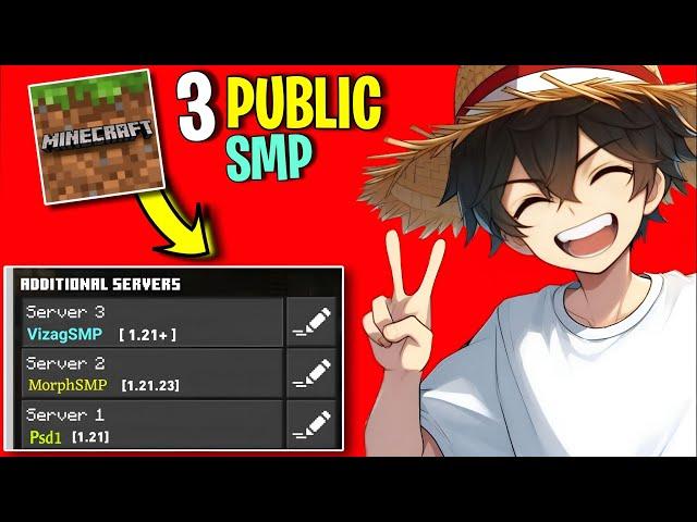 Top 3 BEST Public SMP For Minecraft Pocket Edition 1.21!