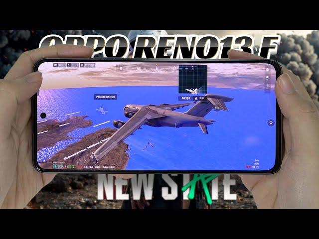 Oppo Reno13 F test game PUBG New State 90 FPS | Helio G100