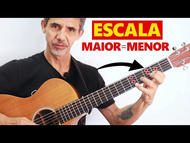 Como tocar ESCALA MAIOR e MENOR no violão com o mesmo SHAPE! Aula completa!