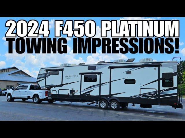 FIRST TOW! MPGs and Ride! 2024 F450 Towing a  Fifth Wheel RV!