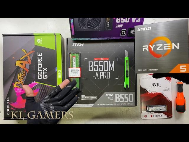 AMD Ryzen 5 5600 msi B550M-A PRO Kingston NV3 COLORFUL GTX1650 White Gaming PC Build