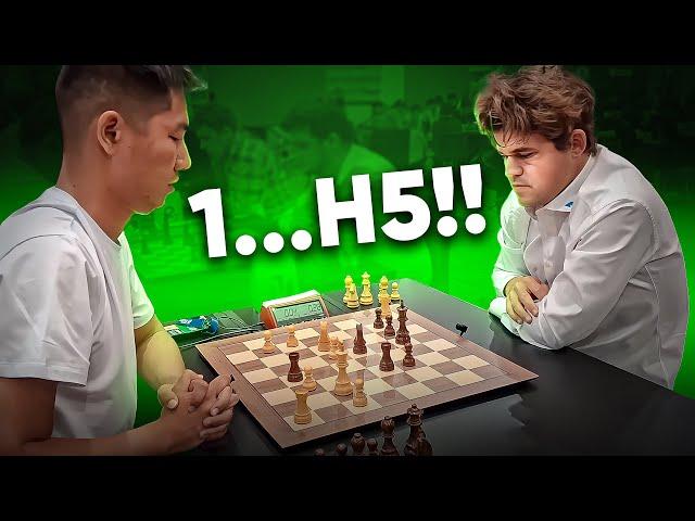 Magnus Carlsen joue 1…H5 au 1er coup contre un Maître International !!