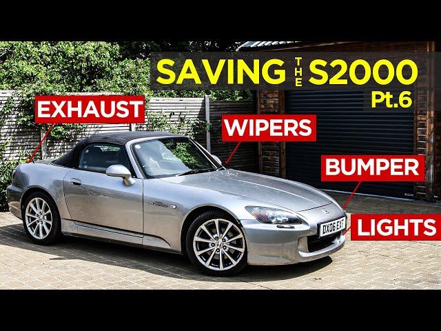 How To Repaint Wipers, Fix Cloudy Headlights & Polish Exhaust Tips  | Saving The S2000 Pt.6