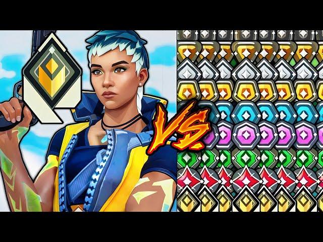 1 Radiant Waylay VS 3 of EVERY RANK in VALORANT!