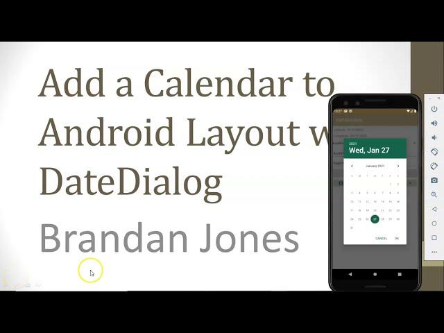 Add a Calendar to Android Layout with DateDialog (Kotlin)