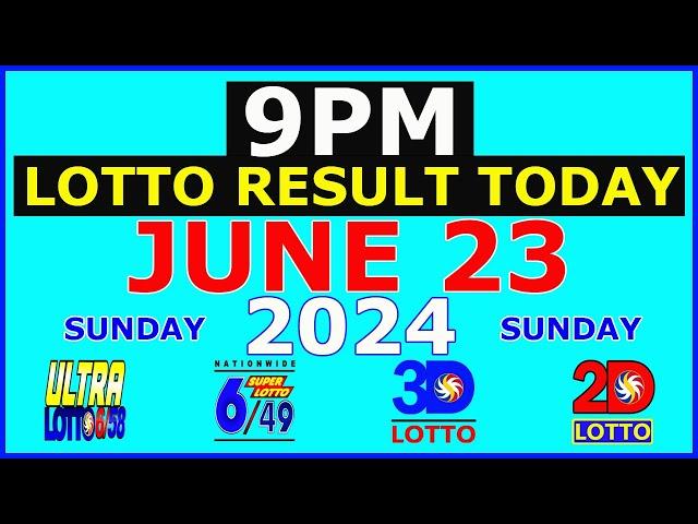 Lotto Result Today 9pm June 23 2024 (PCSO)