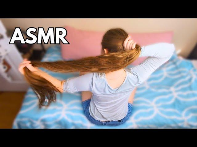 My Real Long Hair & Bun Dropping, Brushing, Combing, Shaking, Flipping! ASMR Hair Playing Triggers