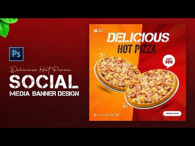Food social media banner design with freepik | Photoshop Tutorial