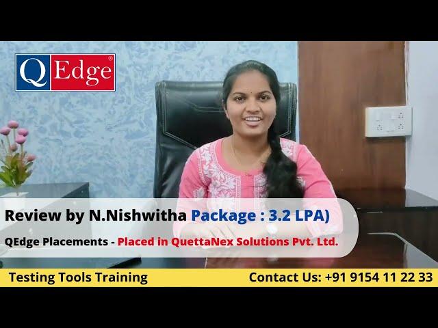 #Testing #Tools Training & #Placement  Institute Review by N. Nishwitha @qedgetech  Hyderabad