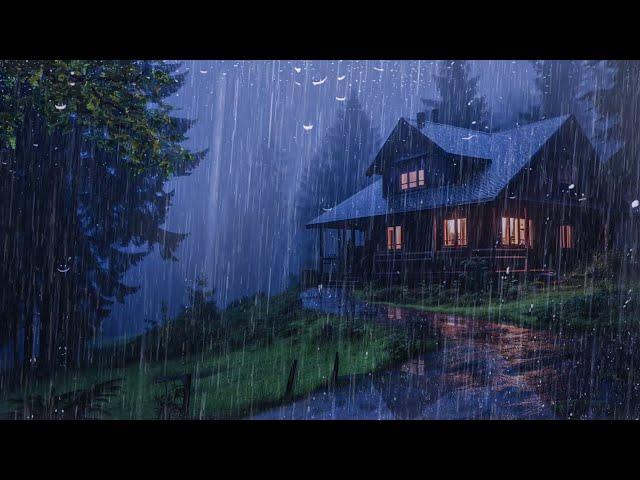 Gentle Night RAIN - Rain Sounds For Sleeping - Thunderstorm Sounds, RELAX, White noise, Study, ASMR