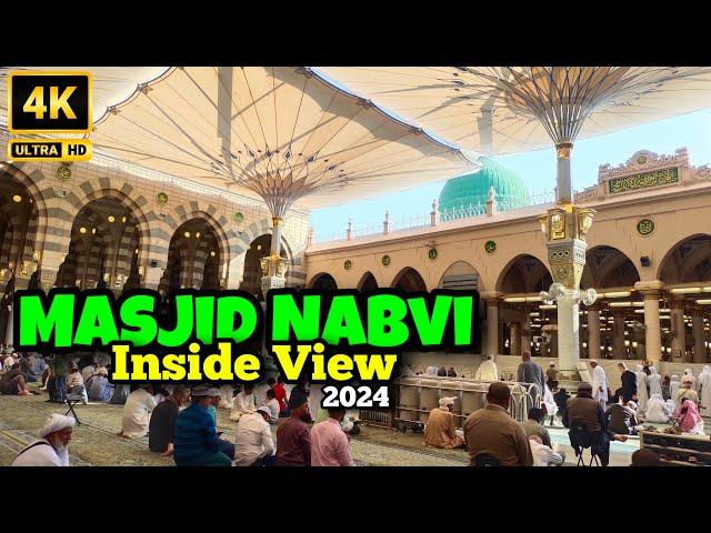 Inside Masjid Nabvi S.A.W 4K 2024 | Madinah Live Today | Javed Iqbal Vlogs