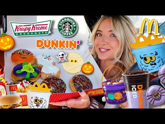 Eating HALLOWEEN THEMED FAST FOOD Items For 24 HOURS!!