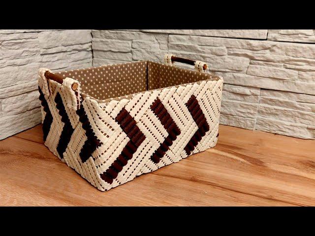 Make your own beautiful storage box out of cardboard and a rug.  Cardboard ideas.