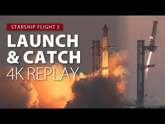 SpaceX Starship Flight 5 - 4K launch replay