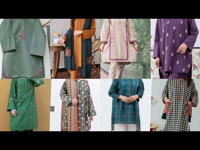 Winter kurta designs for girls/winter Dress designing ideas 2024