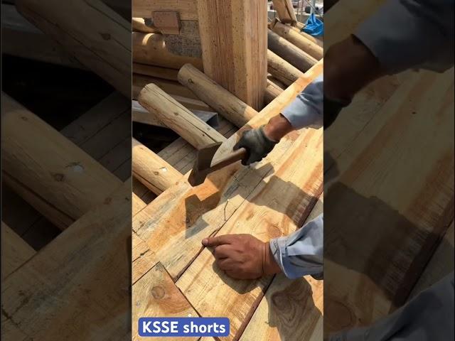Timber work with simple tools #feed #wall #building #constructionchannel #timber