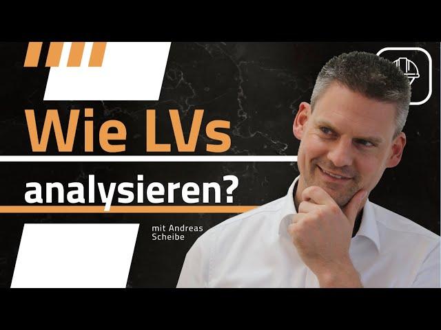 Wie analysiere ich Leistungsverzeichnisse?