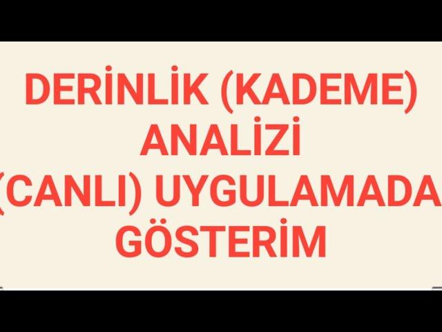 DERİNLIK (KADEME) ANALİZİ (CANLI ) GÖRÜNTÜLÜ VE UYGULAMA LI ANLATIM.   #BİST #BORSA #LOT #BİST100