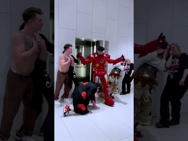 Iron Man Elevator Prank #jeezzai #funny #tiktok #shorts