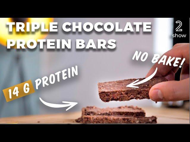 No Bake Vegan Protein Bars Recipe "Triple Chocolate"