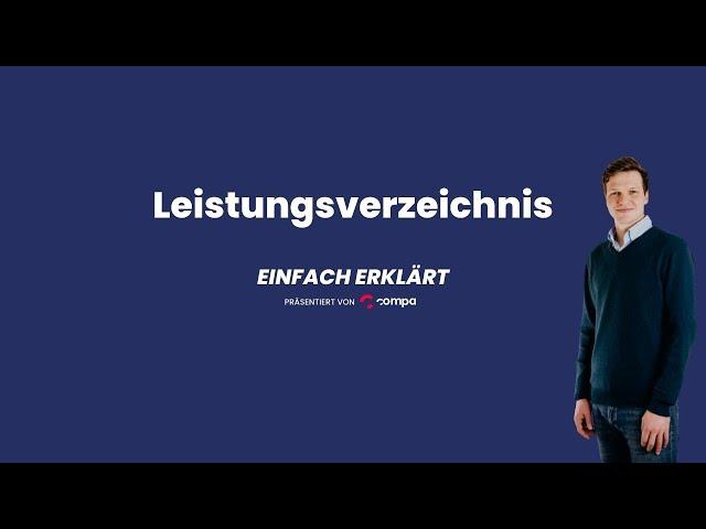 Was ist ein Leistungsverzeichnis? | EINFACH ERKLÄRT präsentiert von Compa