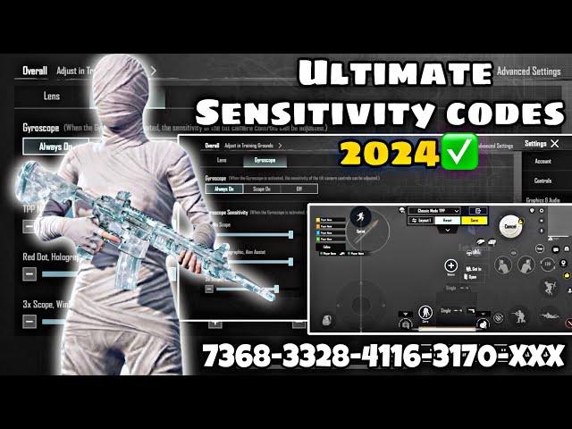 New Update 3.3️Best Sensitivity Code + Control Settings Pubg Mobile/Bgmi Sensitivity 2024