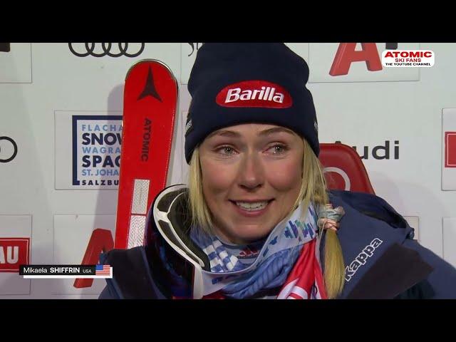 Mikaela Shiffrin  - Flachau women slalom, Jan 16, 2024, both runs + post race interview  #sheskis