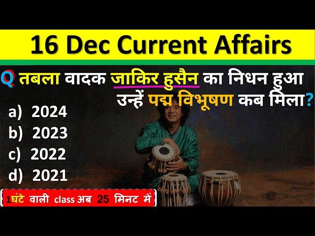 16 December Current Affairs 2024 Daily Current Affairs Current Affair Today Current Affairs 2024 CA