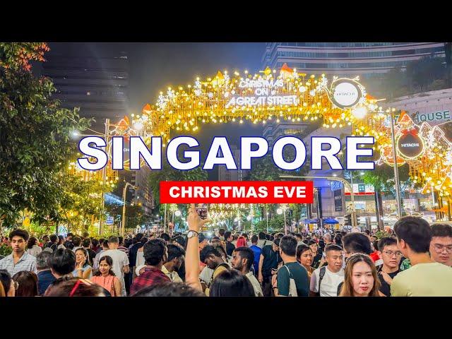 Singapore Christmas Eve Countdown and Celebration at Orchard Road | 4K HDR Travel Video