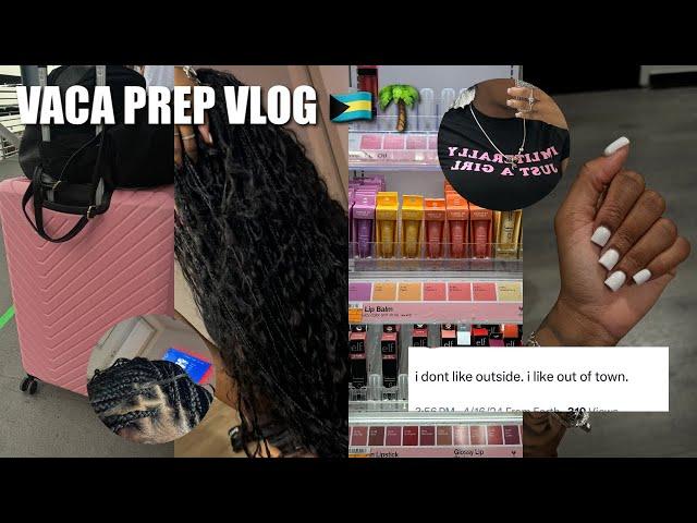 VACAY PREP VLOG | Boho Knotless + Shopping + Packing 