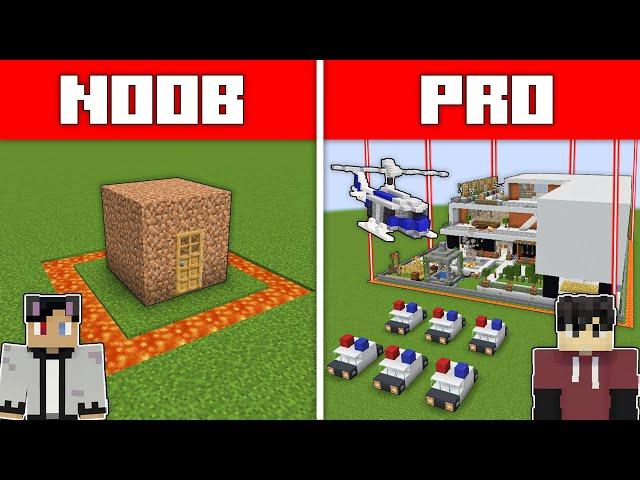 Minecraft Noob vs Pro: SAFEST SECURITY PRISON BUILD CHALLENGE