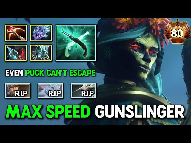 MAX SPEED GUNSLINGER Carry Muerta With Gleipnir + Moon Shard Build Even Puck Can't Escape DotA 2